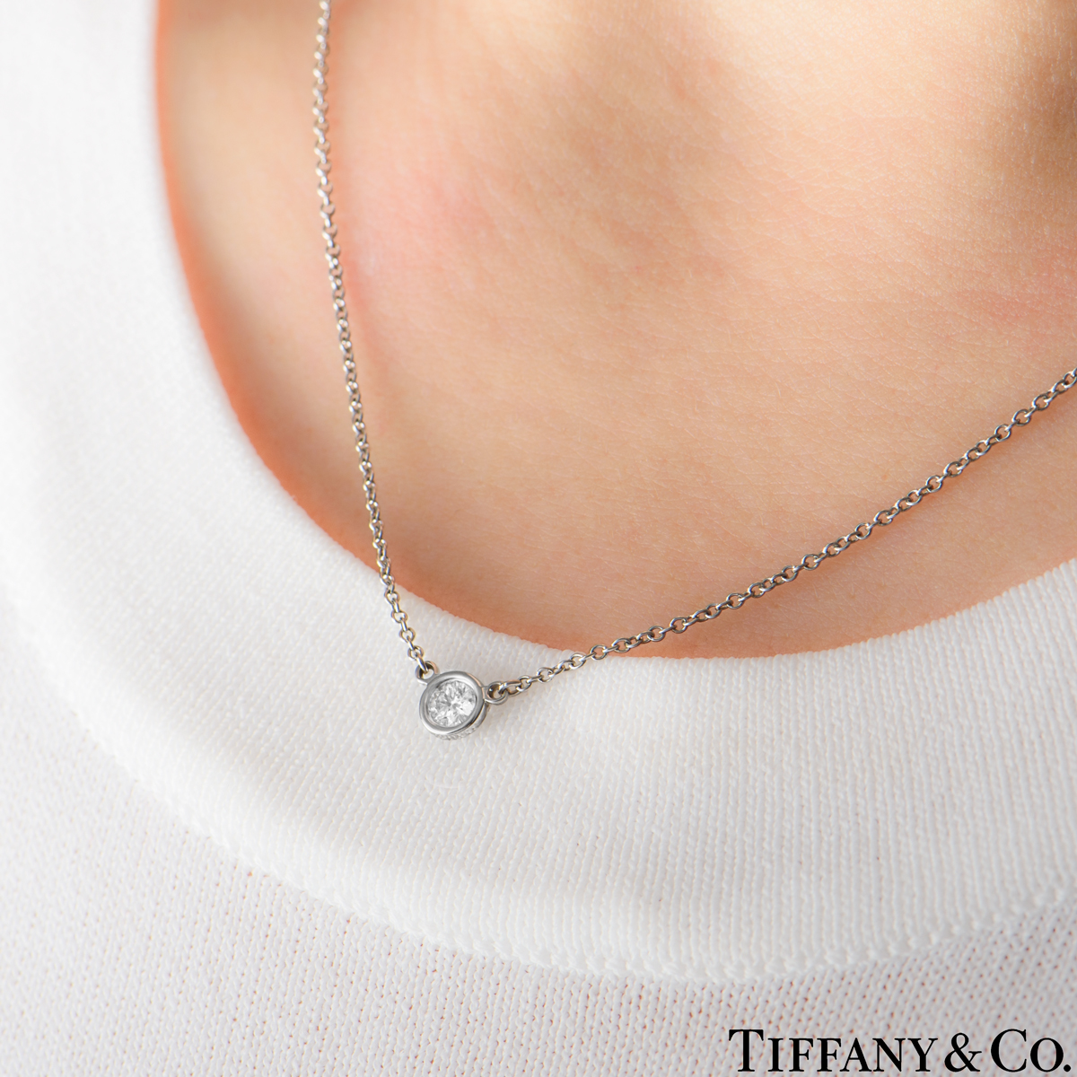 Tiffany & Co. Platinum Diamonds By The Yard Pendant 0.19ct G/VVS1 XXX